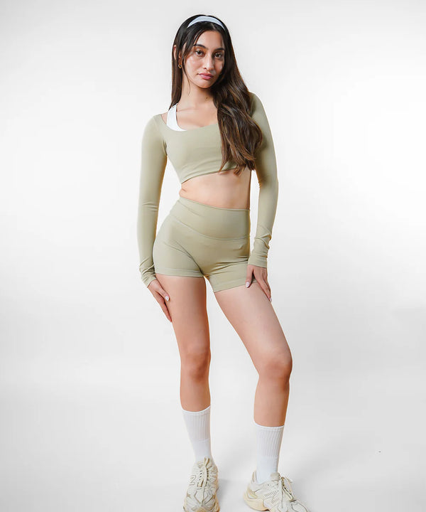 Signature Sculpt Shorts — Matcha Cream